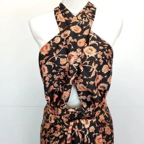 Significant Other Women's Effie Halter Dress Dark Painted Floral - Picture 9 of 14